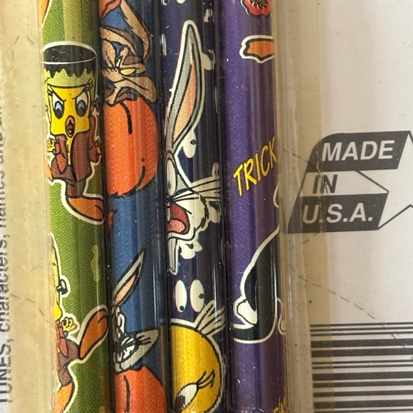 NOS Vintage Halloween Looney Tunes Pencils Warner Bros. 2 Pack New - Picture 8 of 14